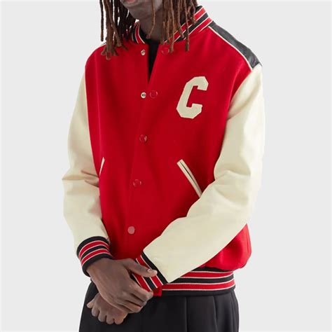 celine paris red varsity jacket|celine men's varsity jacket.